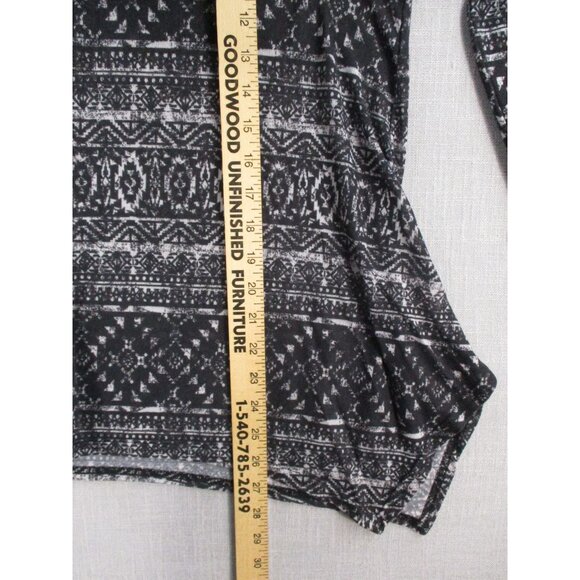 Faded Glory XL Black & White Long Sleeve Tunic Top - Picture 5 of 7